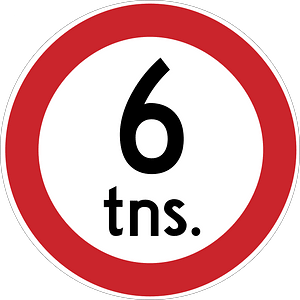 Maximum weight sign in Argentina