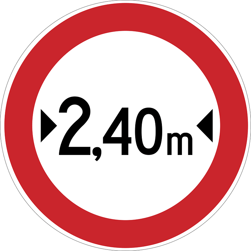 Maximum width sign in Argentina