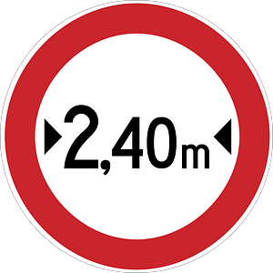 Maximum width sign in Argentina