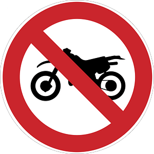 No motorcycles sign in Argentina