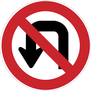 No U-turn sign in Argentina