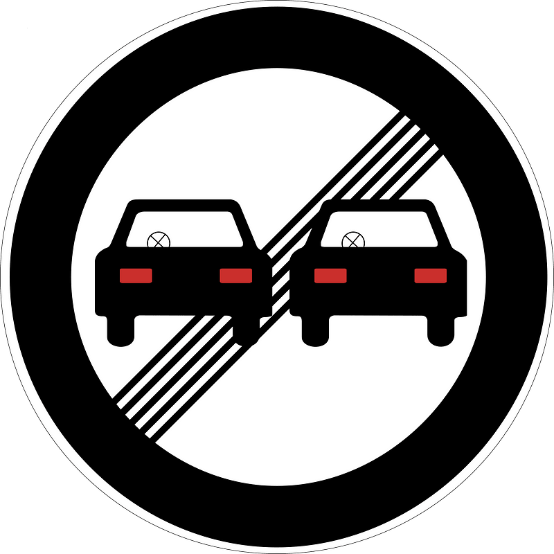 Overtaking permitted sign in Argentina