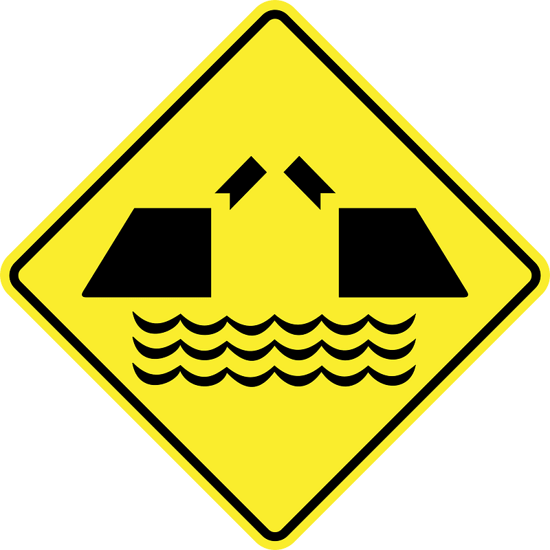 Opening or swing bridge sign in Argentina