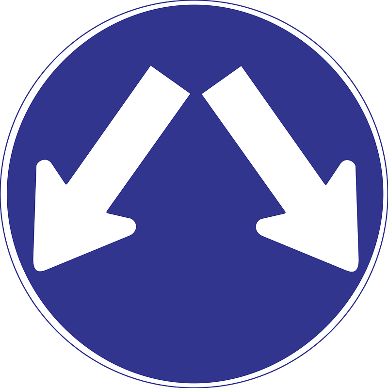 Pass oneither side sign in Argentina