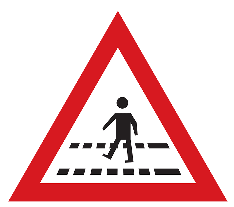 Pedestrian crossing sign in Argentina