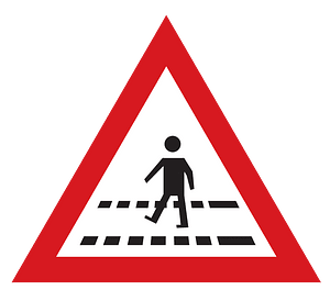 Pedestrian crossing sign in Argentina