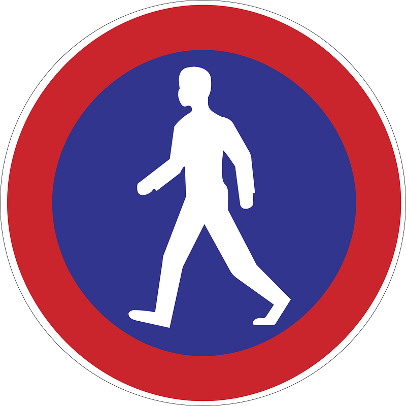 Shared use path sign in Argentina