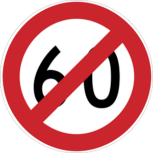 Speed restriction ends sign in Argentina