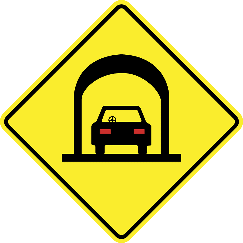 Tunnel ahead sign in Argentina