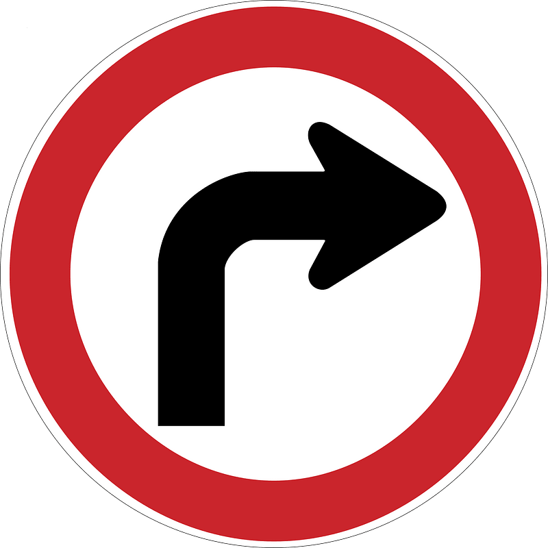 Turn right ahead sign in Argentina - Free vector clipart images on ...