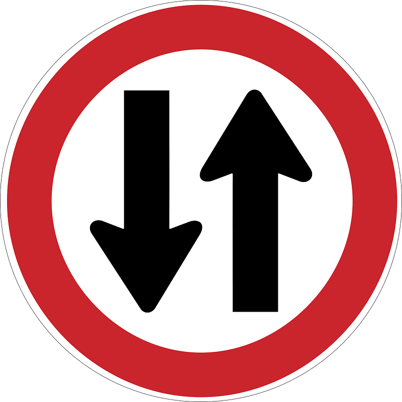 Two-waytraffic sign in Argentina