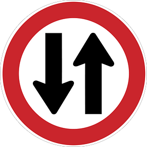 Two-waytraffic sign in Argentina