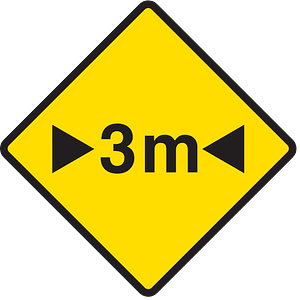 Width restriction ahead sign in Argentina