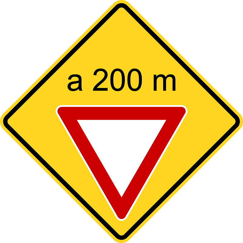Yield/Give Way sign ahead sign in Argentina
