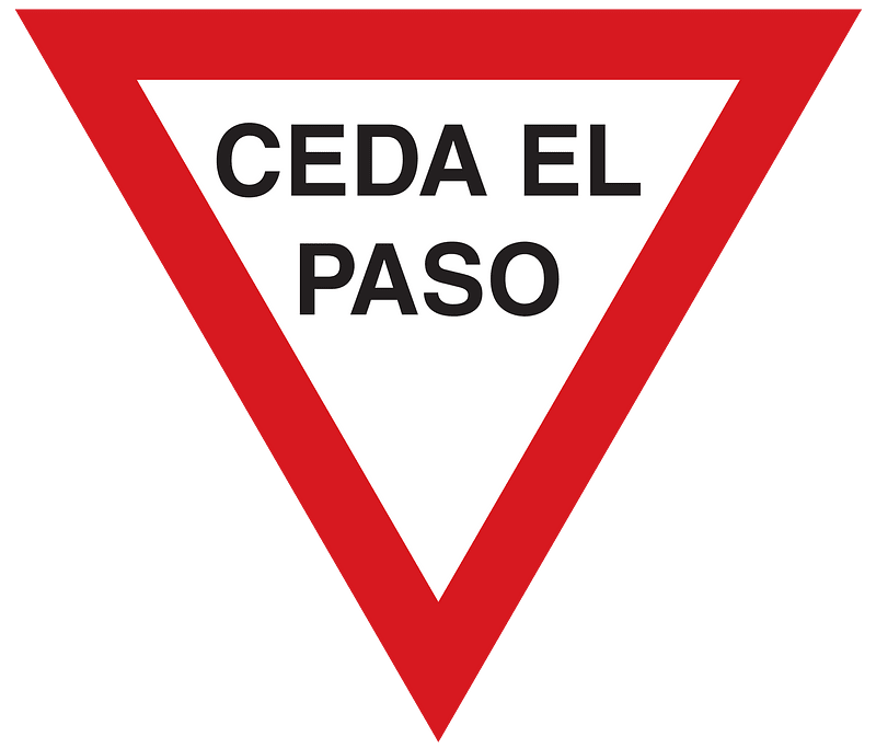 Yield / Give Way sign in Argentina