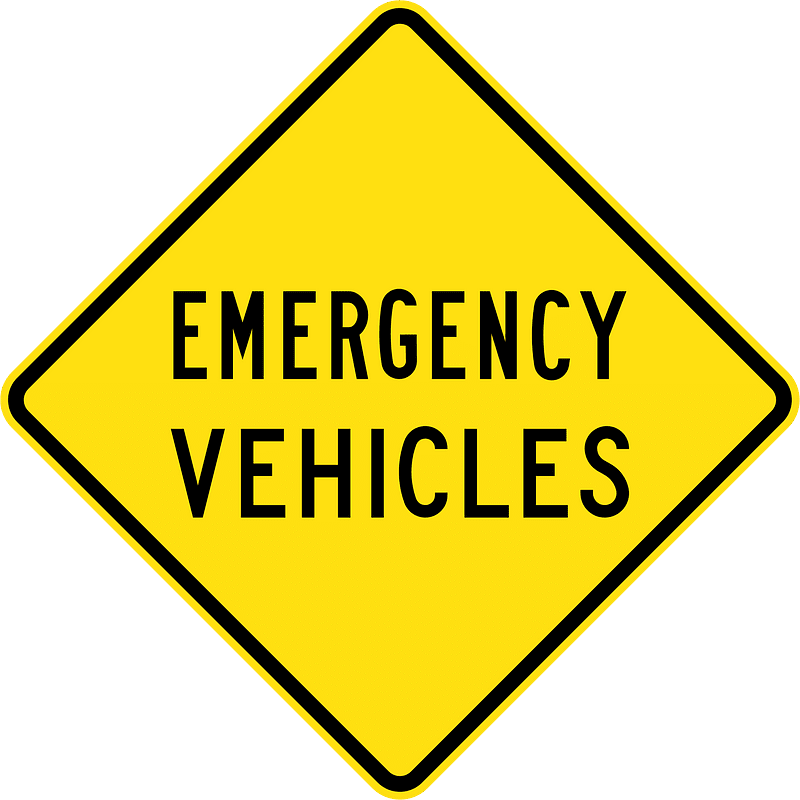 Emergency vehicles sign in Australia