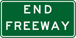 Freeway ends sign in Australia