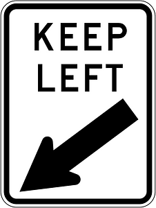 Keep right (or left) sign in Australia
