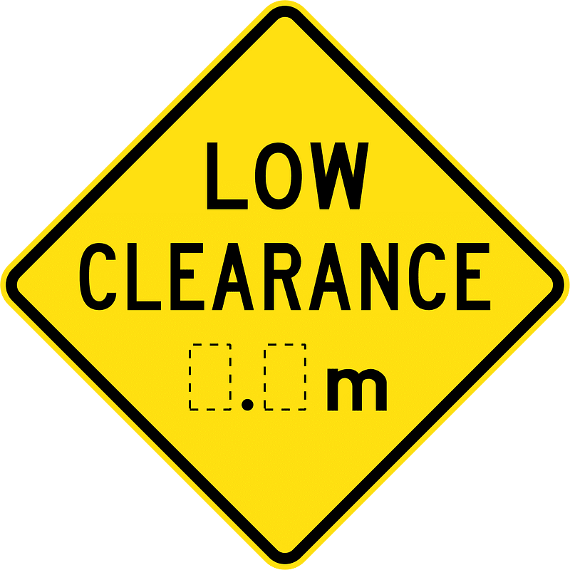Height restriction ahead sign in Australia