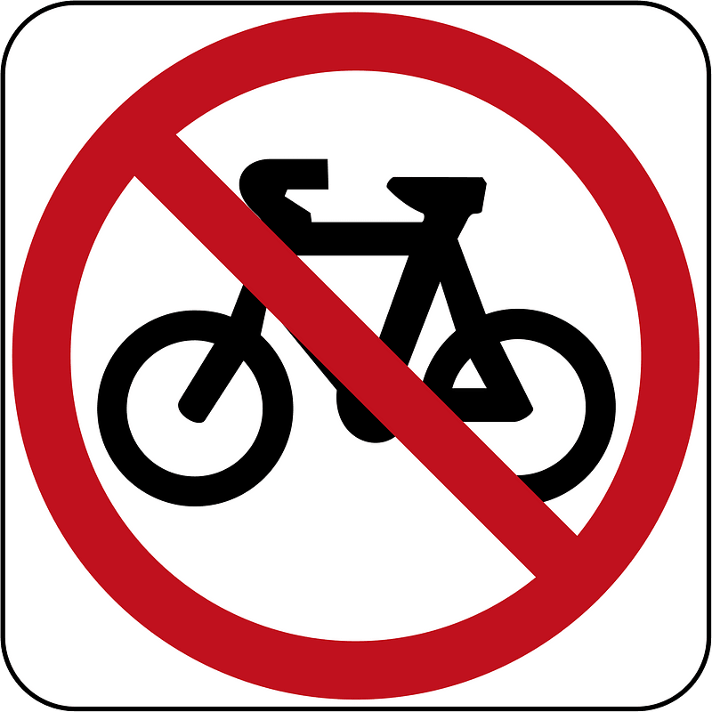 No bicycles sign in Australia