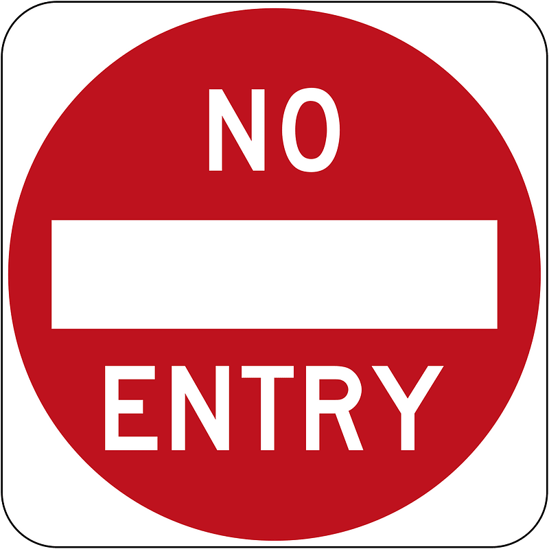 No entry sign in Australia