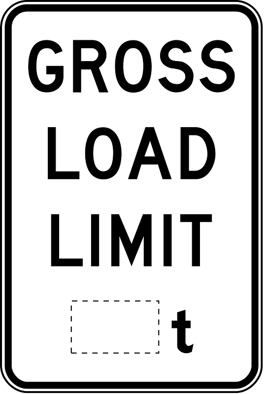 Maximum weight sign in Australia