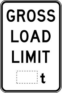 Maximum weight sign in Australia