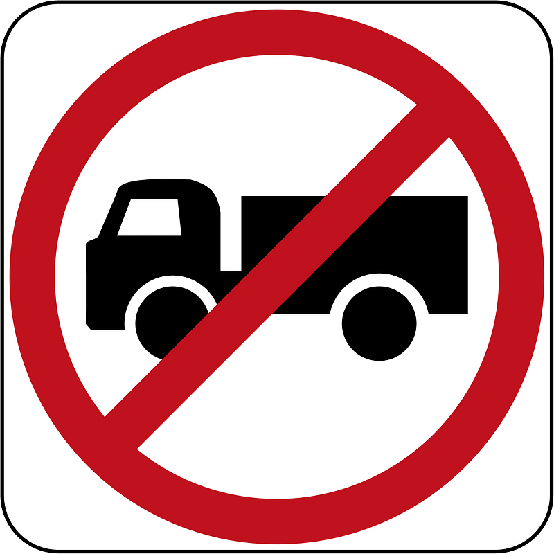 No heavy goods vehicles sign in Australia