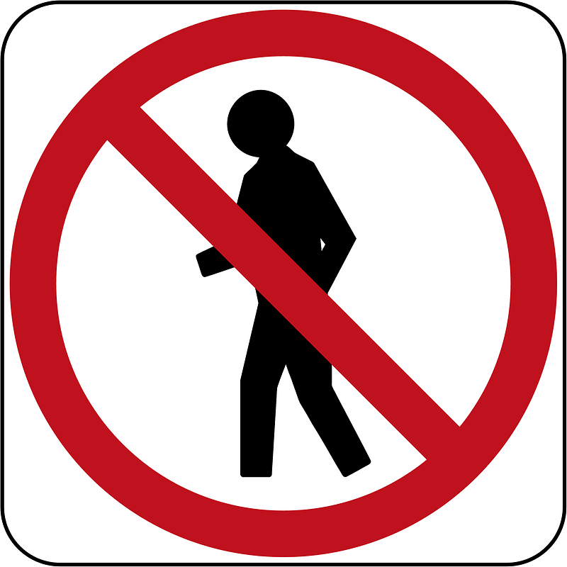 No pedestrians sign in Australia