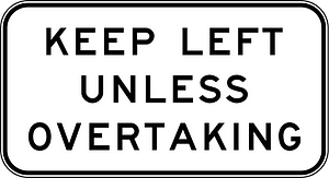 Overtaking permitted sign in Australia