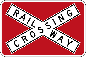 Railroad crossbuck sign in Australia