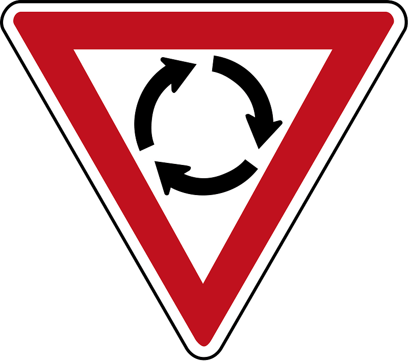 Roundabout sign in Australia