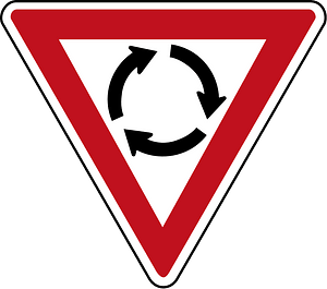 Roundabout sign in Australia