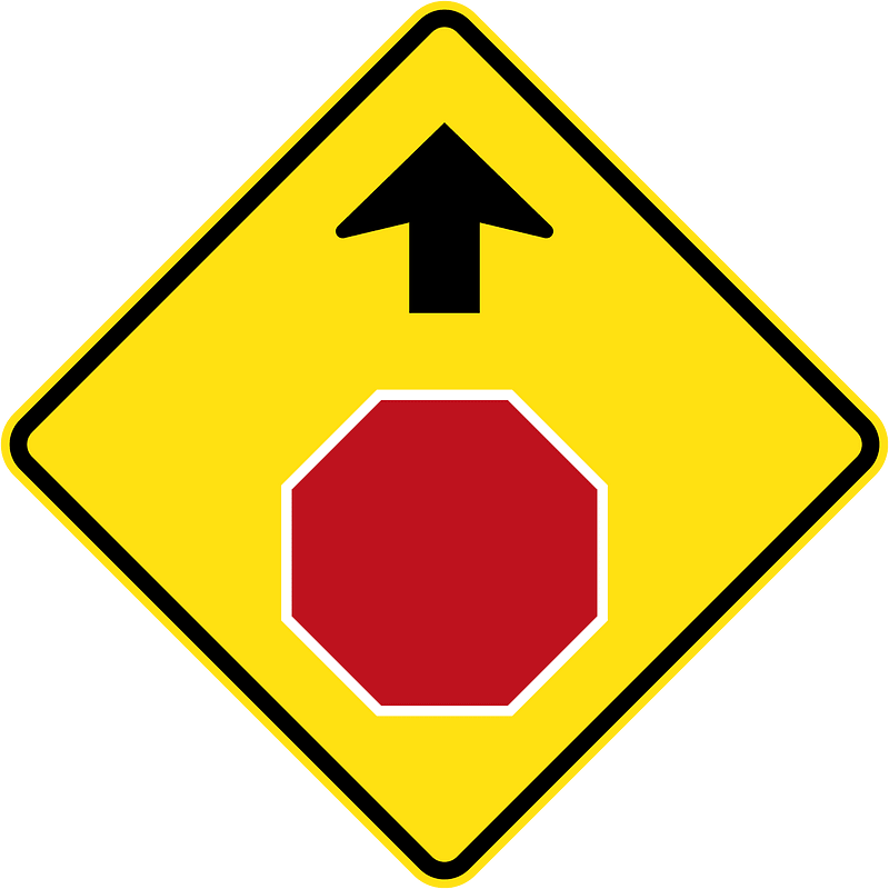 Stop sign ahead sign in Australia