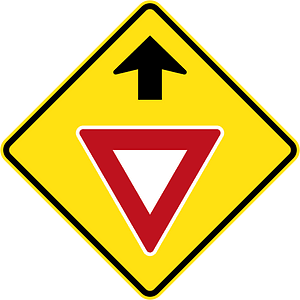 Yield/Give Way sign ahead sign in Australia