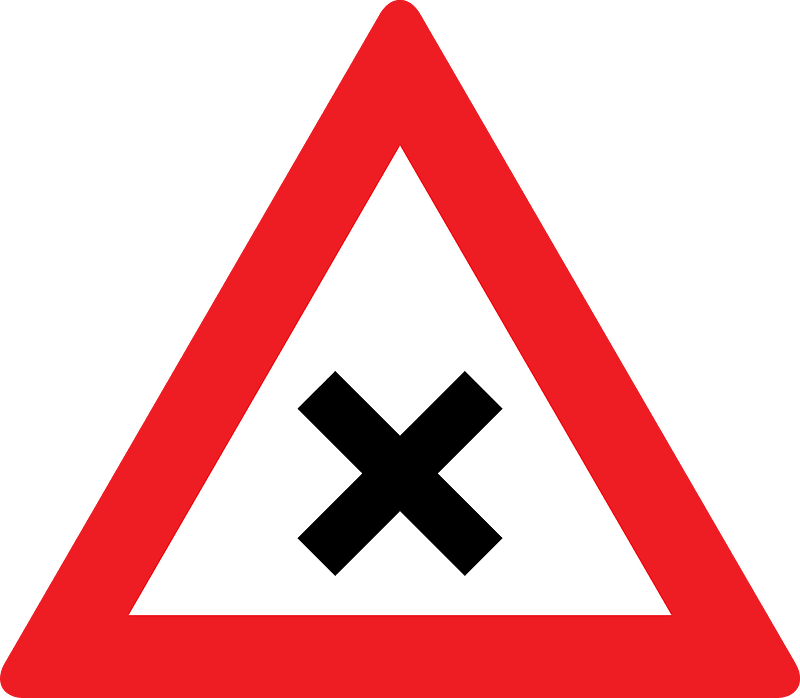 Crossroads with priority to the right sign in Austria