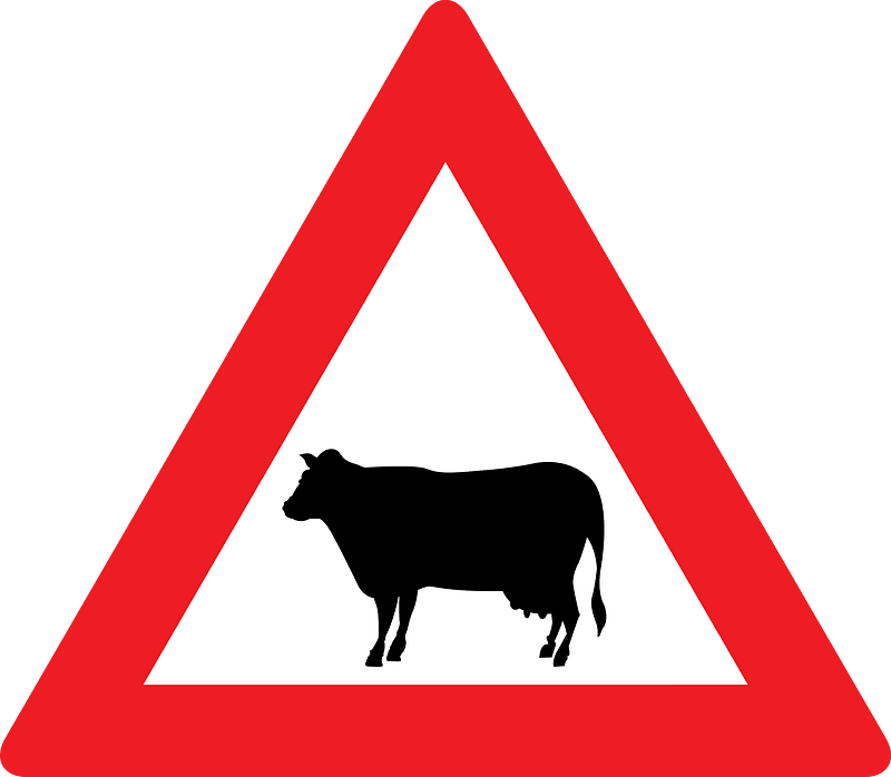 Domestic animals sign in Austria