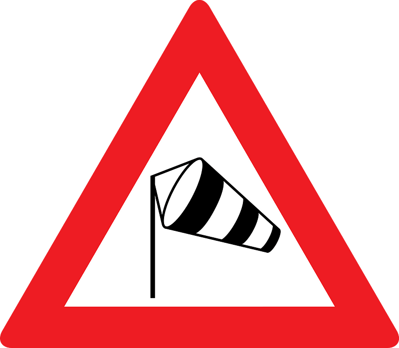 Dangerous crosswinds sign in Austria