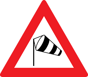 Dangerous crosswinds sign in Austria