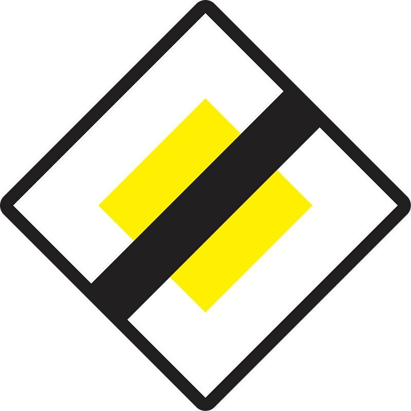 End of priority road sign in Austria