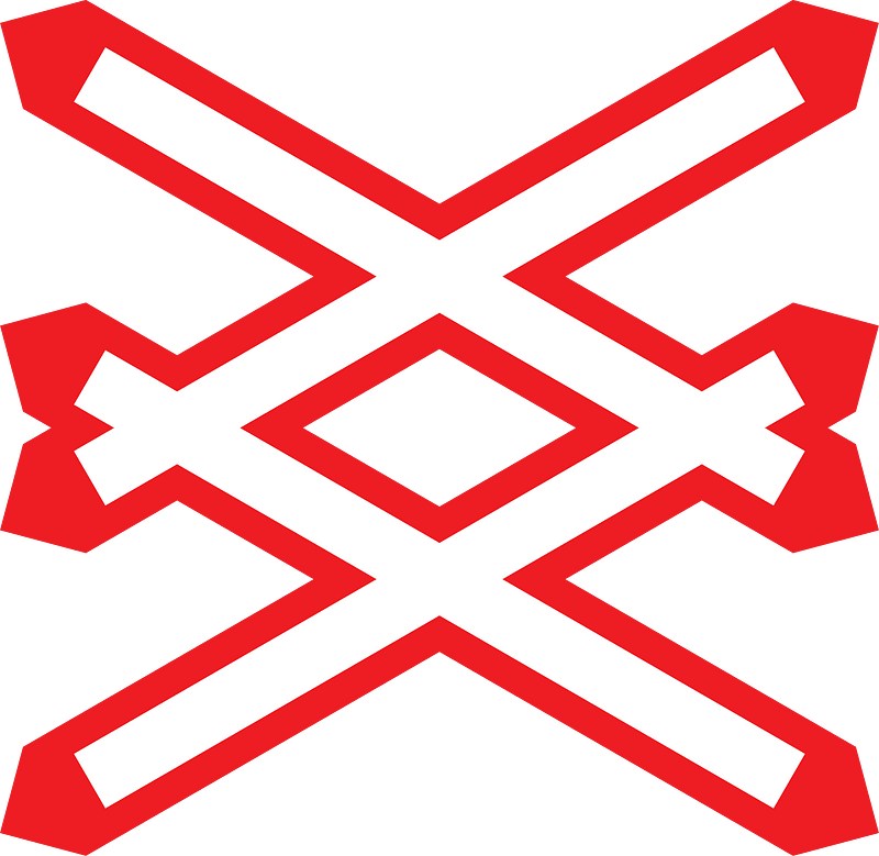 Level crossing (multiple tracks) sign in Austria