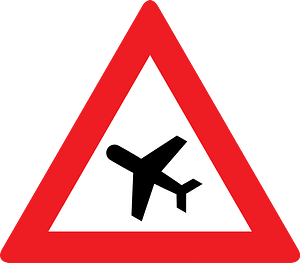 Low-flying aircraft sign in Austria