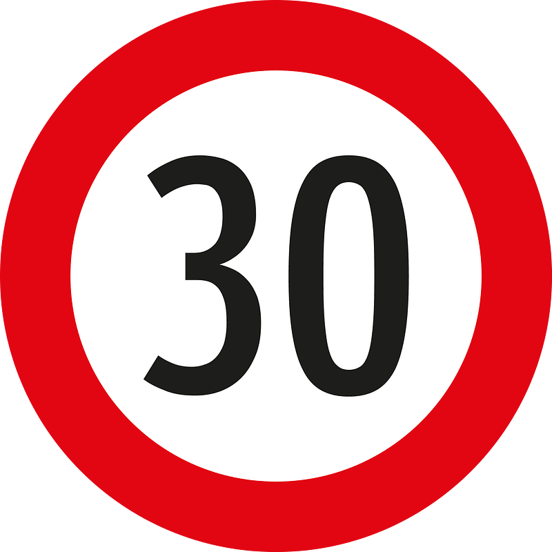 Maximum speed limit sign in Austria