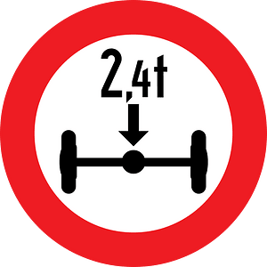 Maximum weight per axle sign in Austria