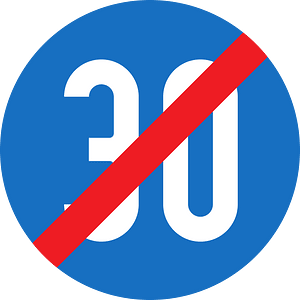 Minimum speed limit ends sign in Austria