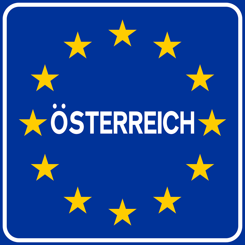 National border sign in Austria