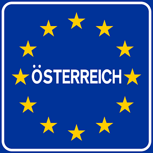 National border sign in Austria