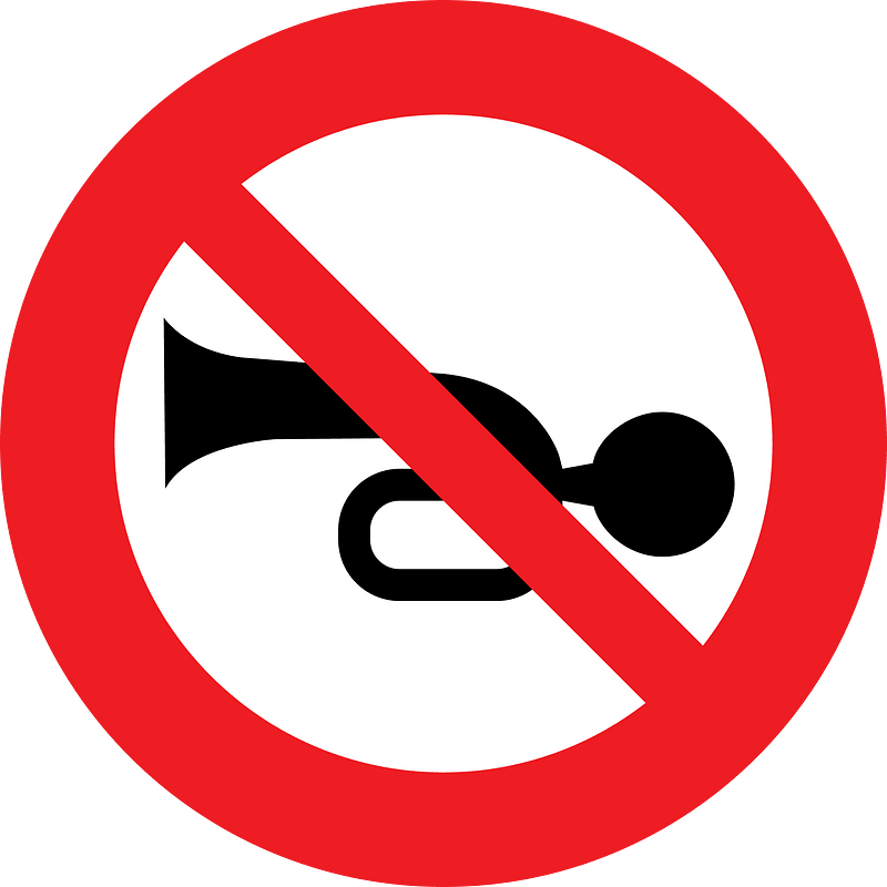 No horns or excessive motor noise sign in Austria