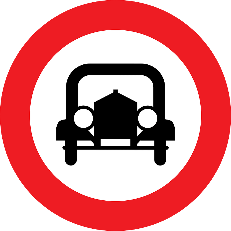 No motor vehicles except motorcycles sign in Austria