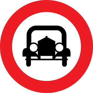 No motor vehicles except motorcycles sign in Austria